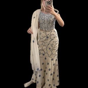 Beautiful white and blue Lehenga size small